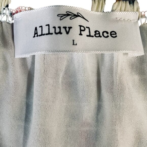 Alluv Place Floral Puff Sleeve Cottagecore Midi Dress Smocked Bodice Festival - Picture 3 of 12